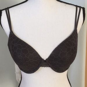 Calvin Klein gray bra with lace overlay. 36 C